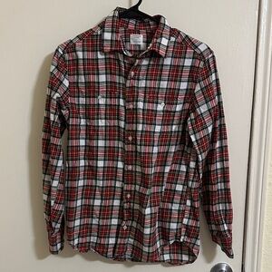 EUC Crewcuts Boys Plaid Flannel Long Sleeve Button Down Shirt size 14